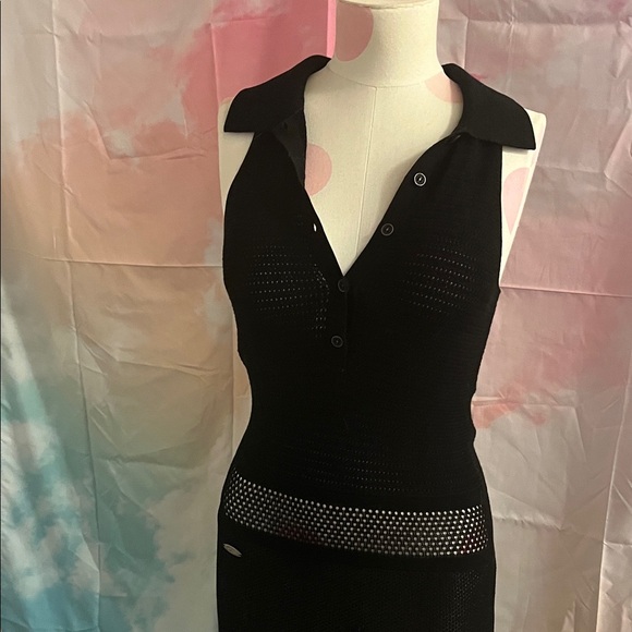 Lacoste + Malandrino Black Knit Maxi Dress M – Designer Collab, Semi-Sheer - Picture 7 of 7